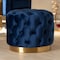 Baxton Studio Valeria Blue Velvet Upholstered Gold-Finished Button Tufted Ottoman 152-9376 - alternate 2
